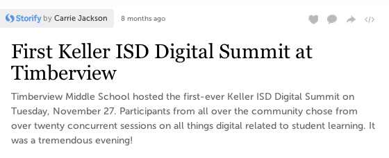 Storify of the Keller ISD Digital Summit
